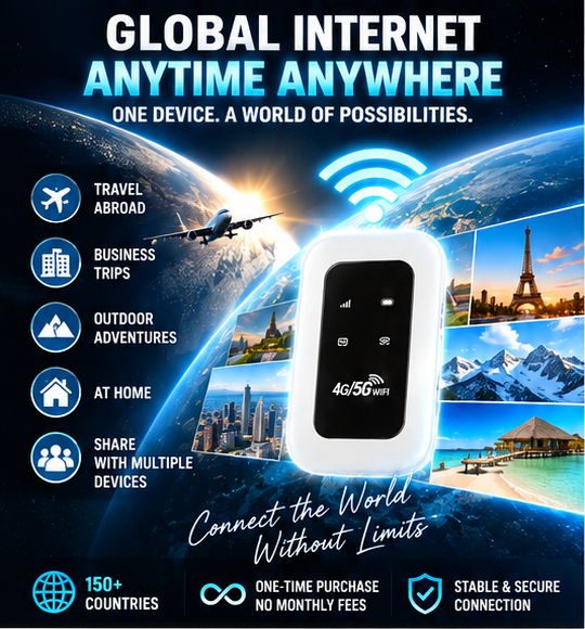 [Global Coverage, Free for Life] Boundless Portable Wi-Fi– 🛡️, No Contract, No Hidden Costs
