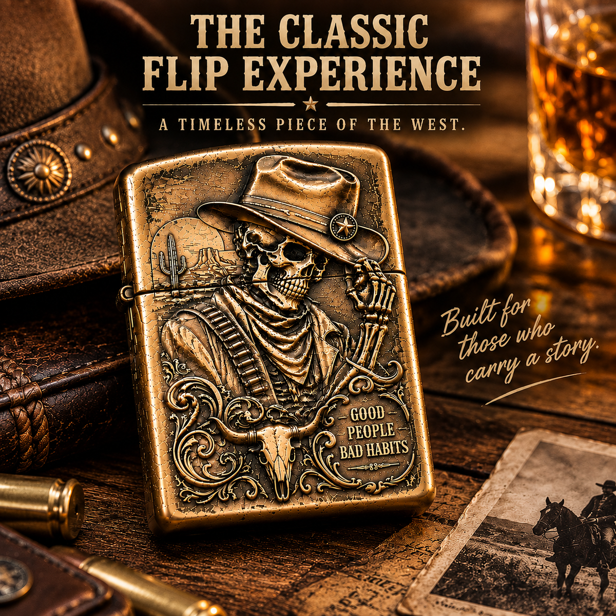 Skeleton Cowboy | Vintage Collector Lighter