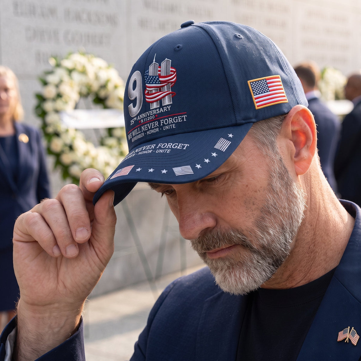 🔥LAST DAY 50% OFF - 9/11 25th Anniversary We Will Never Forget Embroidered Memorial Baseball Cap