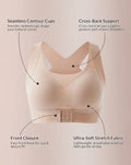 Cross Back Front Closure Wireless Posture Support Bra