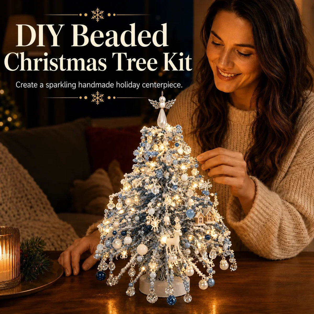 🎄✨ DIY Beaded Christmas Tree Kit – 🎅Create Your Own Sparkling Holiday Decoration