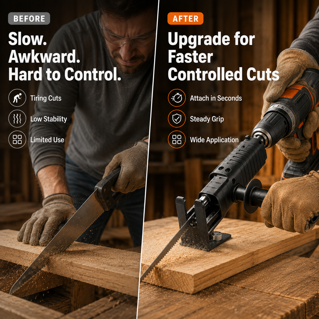 1 Count Reciprocating Saw Attachment for Drill