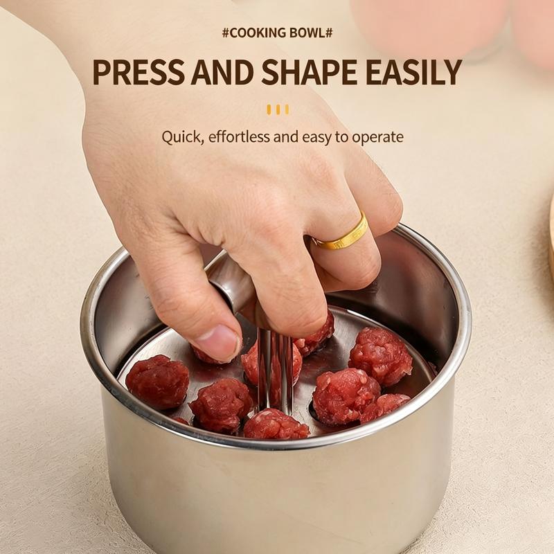 Upgrade 6/12 Ball Manual Meatball Maker Tool | Stainless Steel Meatball Making Mold | Home Kitchen Cooking Tool