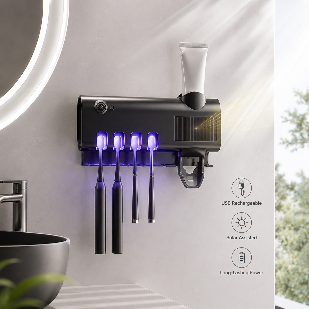 Smart UV-C Toothbrush Sanitizer with Automatic Sensor