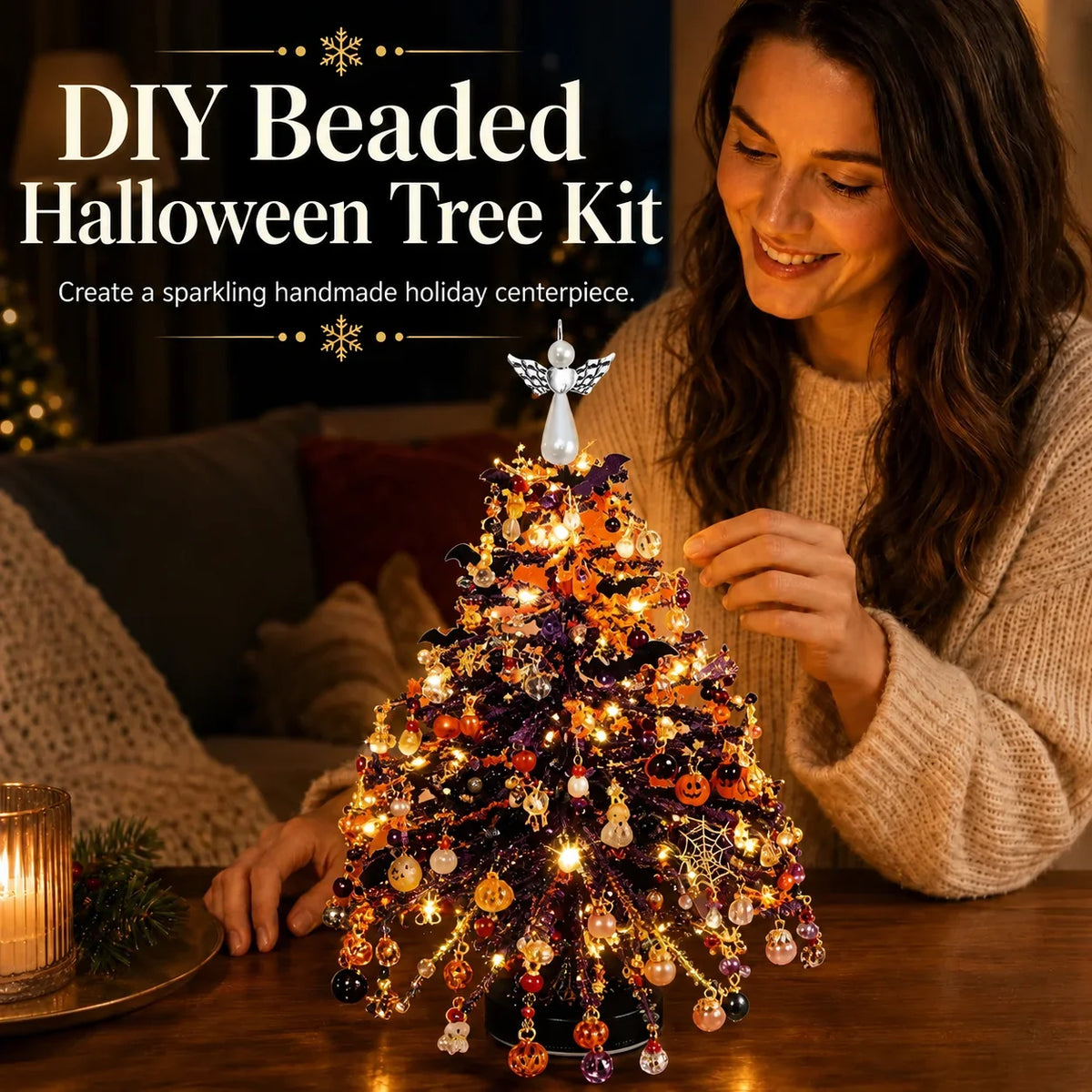 🎄✨ DIY Beaded Christmas Tree Kit – 🎅Create Your Own Sparkling Holiday Decoration