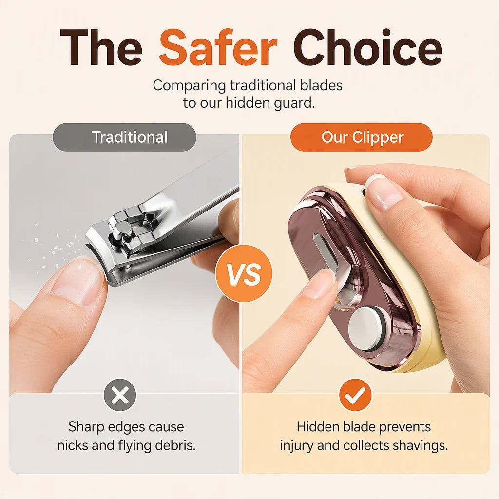 🔥Last Day 50% OFF -✂️ 2-in-1 Smart Electric Nail Clipper & Polisher – Anti-Pinch Safety & LED Light 💅