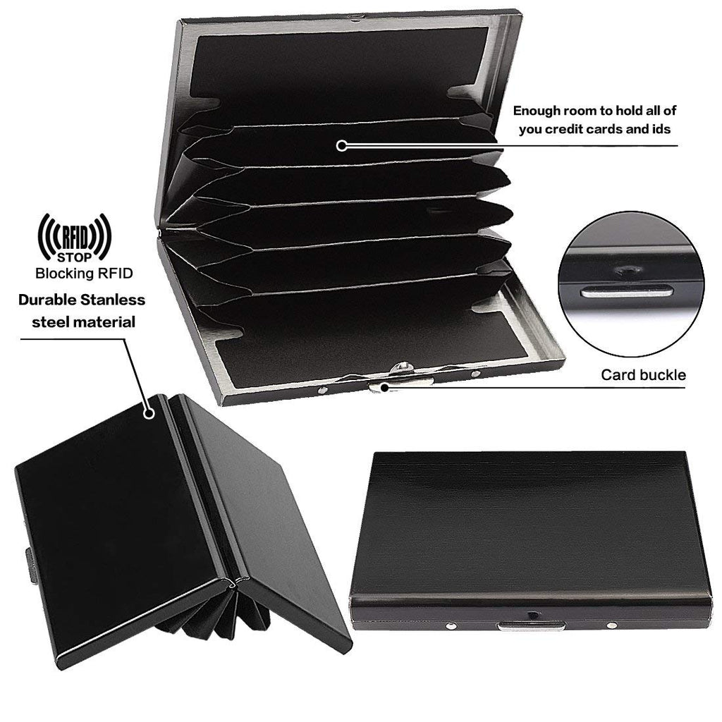 RFID Blocking Metal Card Holder, Ultra Slim Stainless Steel Business Credit Card Case 💳