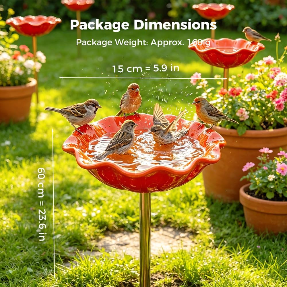 Wravion™ 🌟Last Day Promotion🎁Handmade Metal Flower Garden Stake Bird Bath