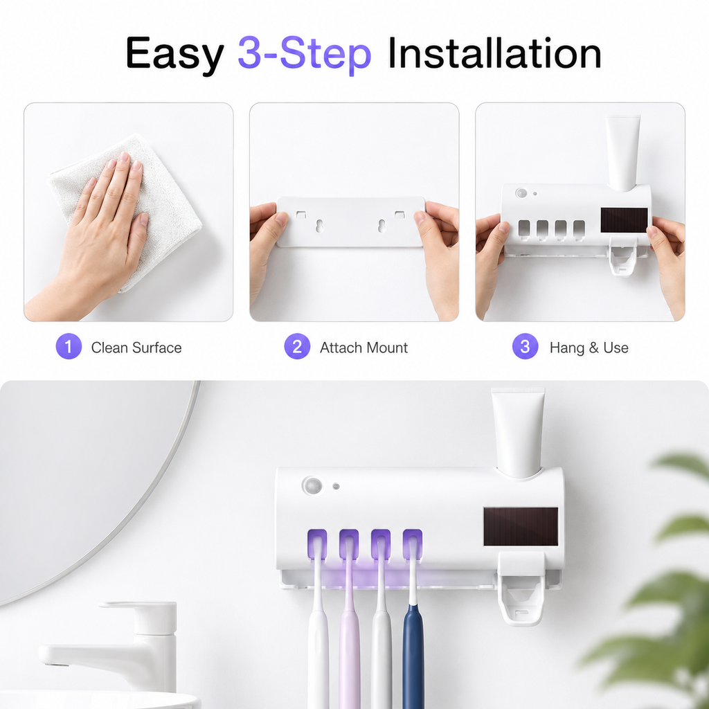 Smart UV-C Toothbrush Sanitizer with Automatic Sensor