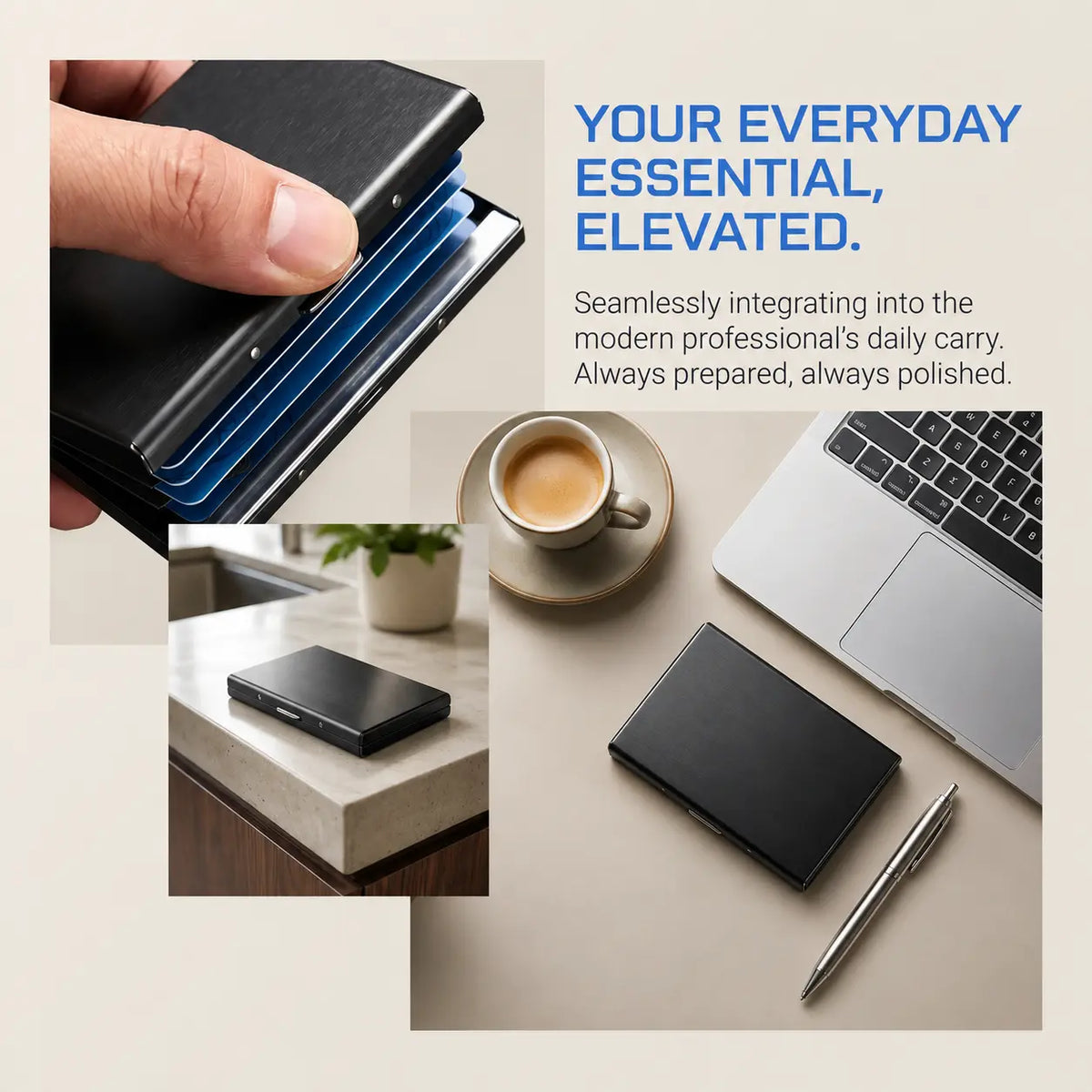 RFID Blocking Metal Card Holder, Ultra Slim Stainless Steel Business Credit Card Case 💳