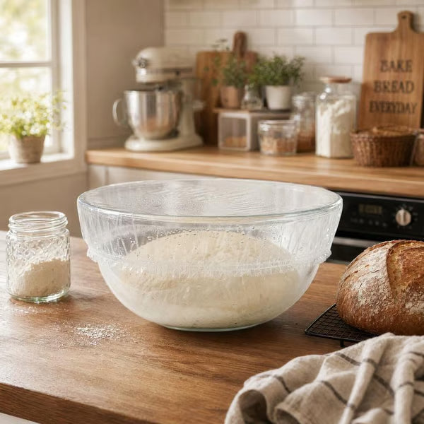 🔥LAST DAY SALE 49% OFF-Buy 1 Get 1 Free 100Pcs Medium Reusable Elastic Plastic Bowl Covers - Kitchen Bread Proofing