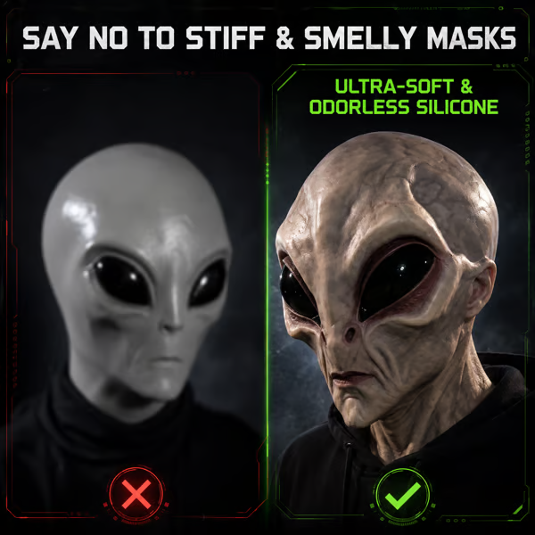🔥Last Day 50% OFF -Ultra-Realistic Alien Silicone Mask – Adult Halloween Costume & Cosplay Prop