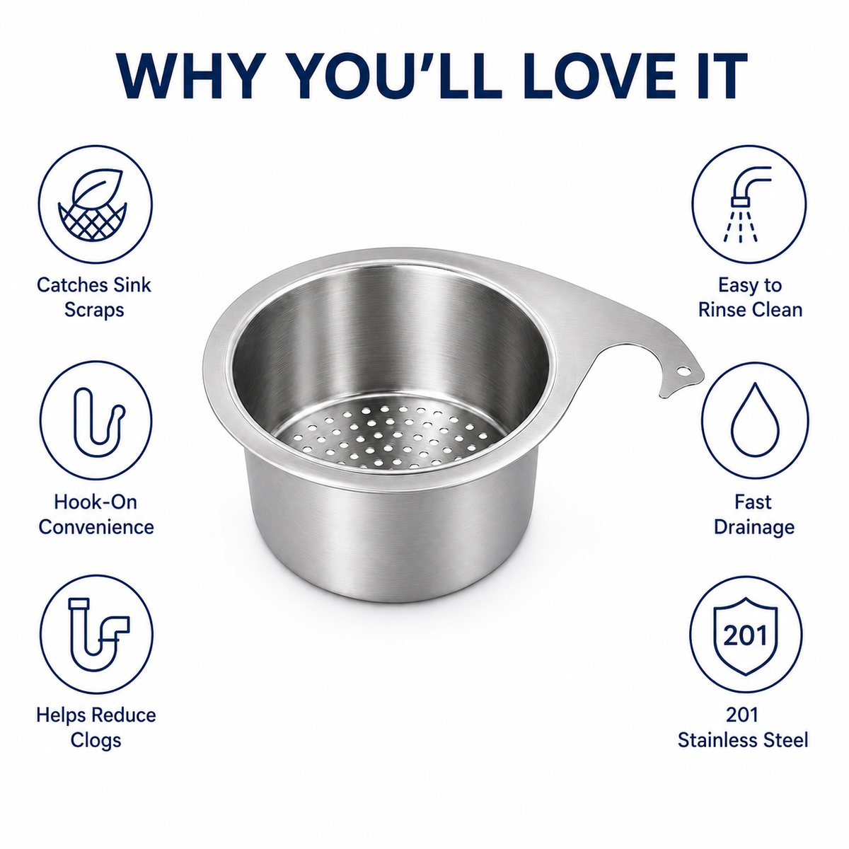 🧺 SAVE 46% Hanging Sink Drain Basket 💧 Catch Scraps & Drain Water Fast