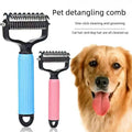 🐾 Double-Sided Stainless Steel Pet Dematting Comb, Shedding & Matted Hair Remover for Dogs & Cats