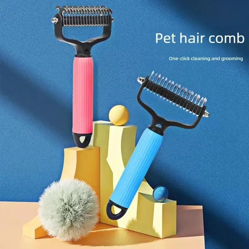 🐾 Double-Sided Stainless Steel Pet Dematting Comb, Shedding & Matted Hair Remover for Dogs & Cats