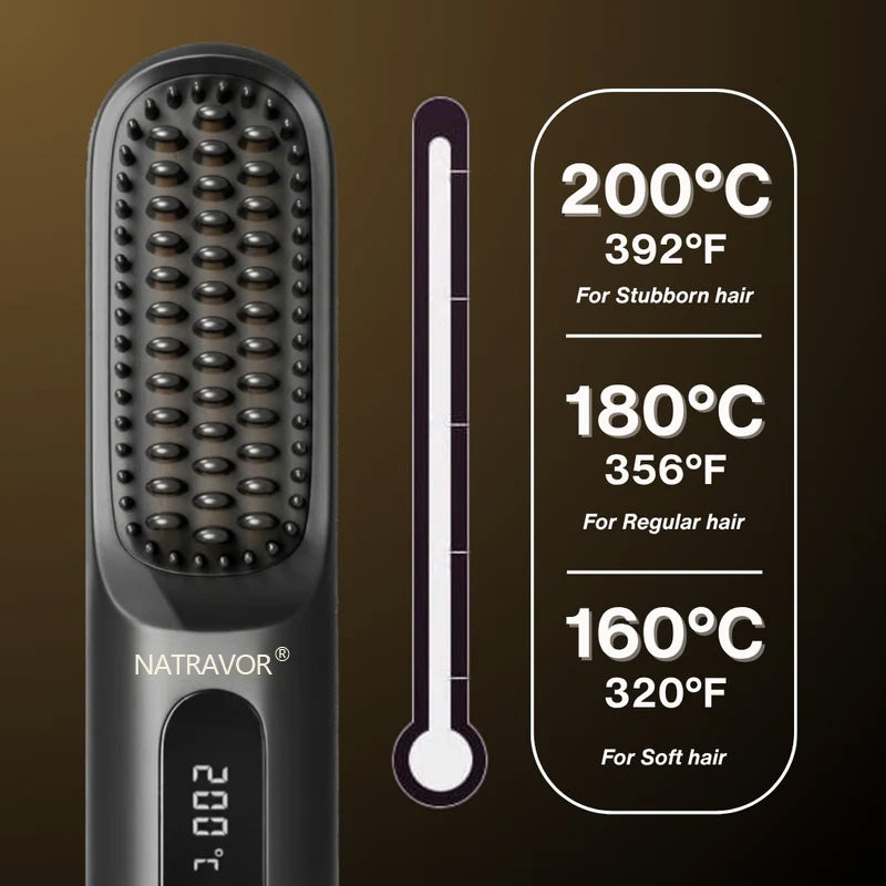 🏆 The Short Hair Specialist! The first smart styling comb designed specif 💖(Type-C charging design)
