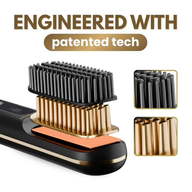 🏆 The Short Hair Specialist! The first smart styling comb designed specif 💖(Type-C charging design)