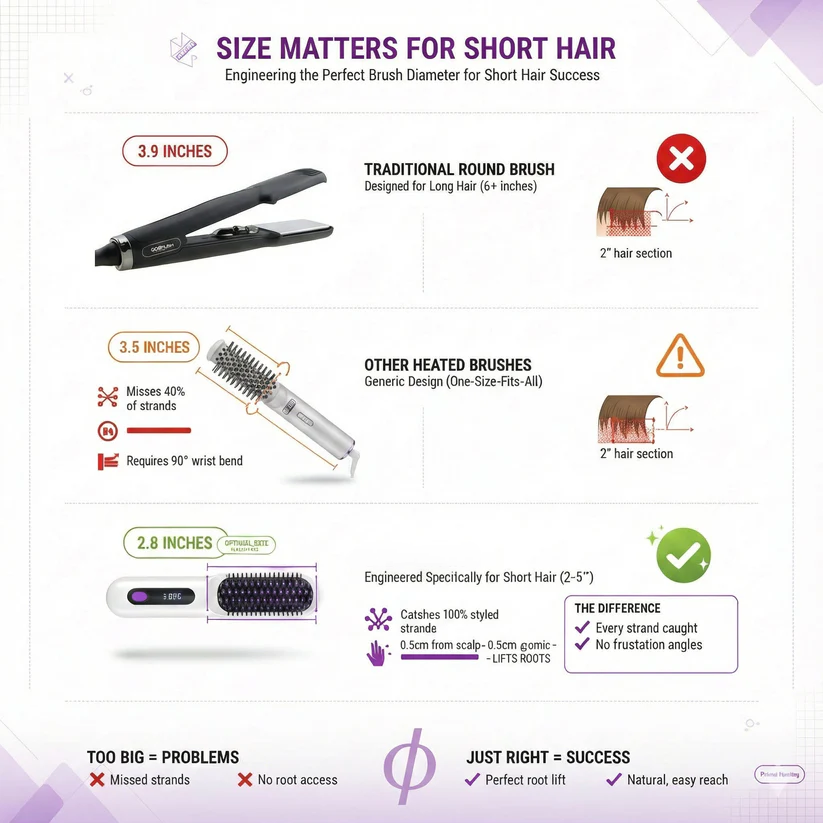 🏆 The Short Hair Specialist! The first smart styling comb designed specif 💖(Type-C charging design)