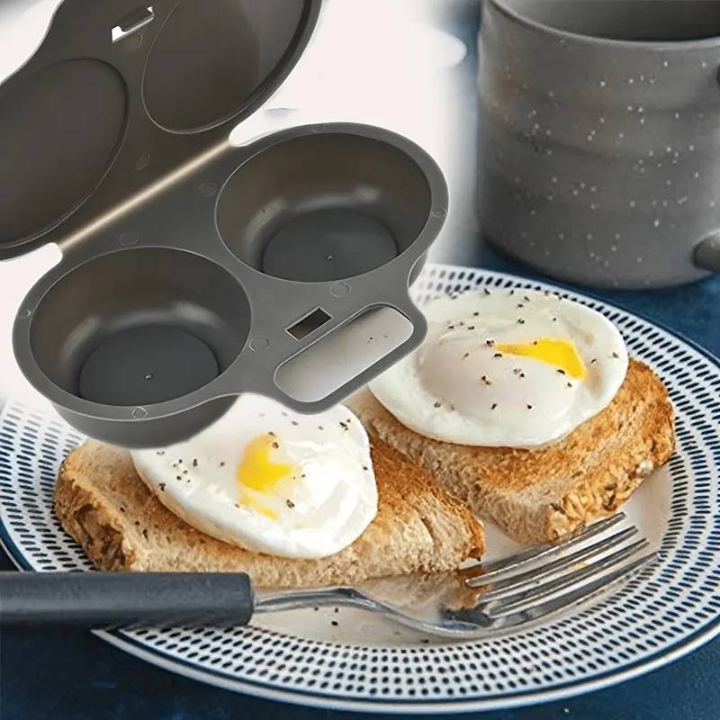 🔥2-Cavity Microwave Egg Poacher – Quick Oil-Free Egg Cooker for Easy Breakfasts