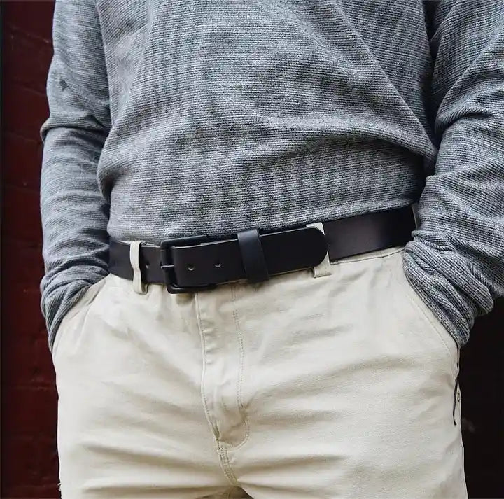 🔥100% Handmade Full-grain Buffalo Leather Belt (Daniel Brooks 𝐇𝐚𝐧𝐝𝐦𝐚𝐝𝐞®) - BUY 2 FREE SHIPPING