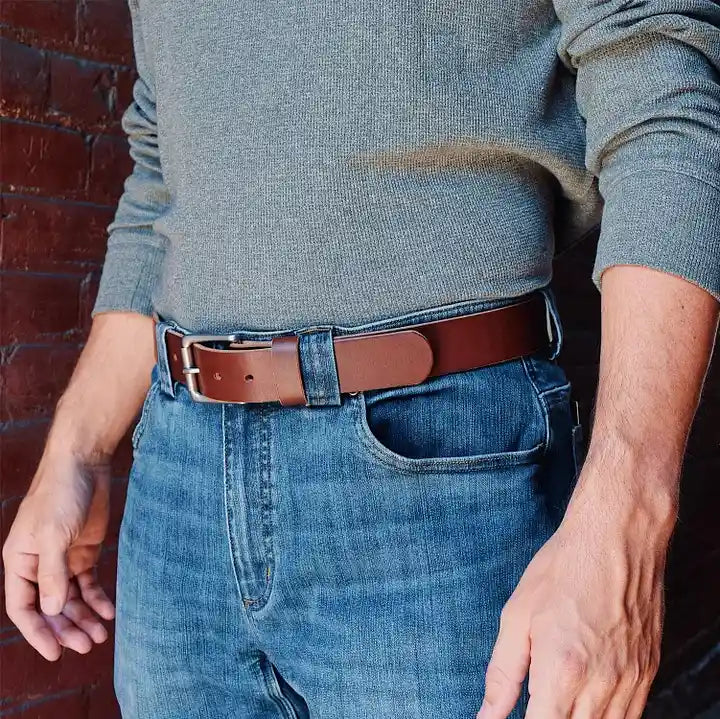 🔥100% Handmade Full-grain Buffalo Leather Belt (Daniel Brooks 𝐇𝐚𝐧𝐝𝐦𝐚𝐝𝐞®) - BUY 2 FREE SHIPPING
