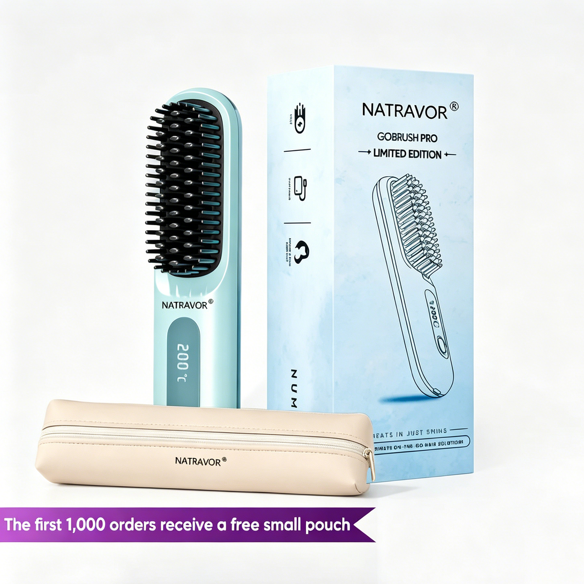 🏆 The Short Hair Specialist! The first smart styling comb designed specif 💖(Type-C charging design)