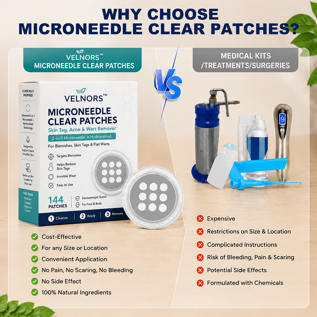 ✨2-in-1 Microneedle & Hydrocolloid Patch🍀| Removes Raised Moles, Acne, Flat Warts & Skin Tags | Helps Improve Wrinkles, Scars & Blemishes | Invisible Patches for Face & Body