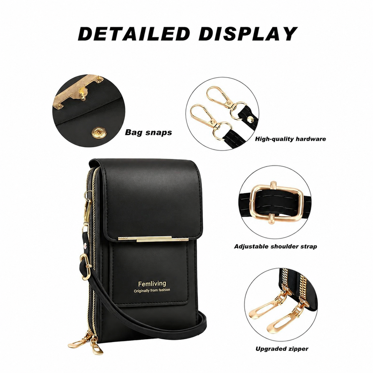 2026 Trendy Minimalist Elegant Women's Touchscreen Crossbody Phone Wallet