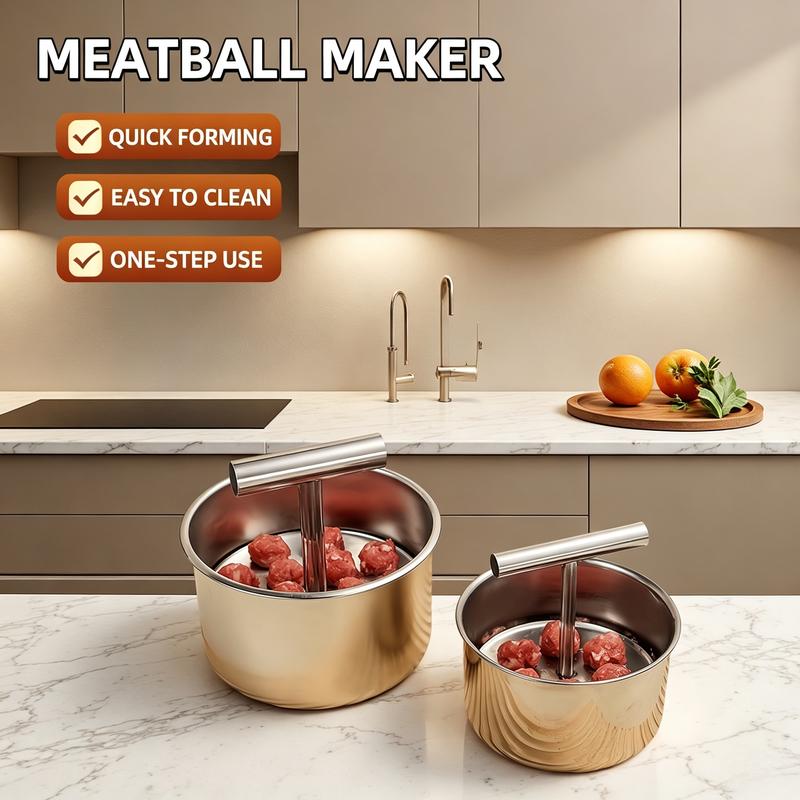 Upgrade 6/12 Ball Manual Meatball Maker Tool | Stainless Steel Meatball Making Mold | Home Kitchen Cooking Tool