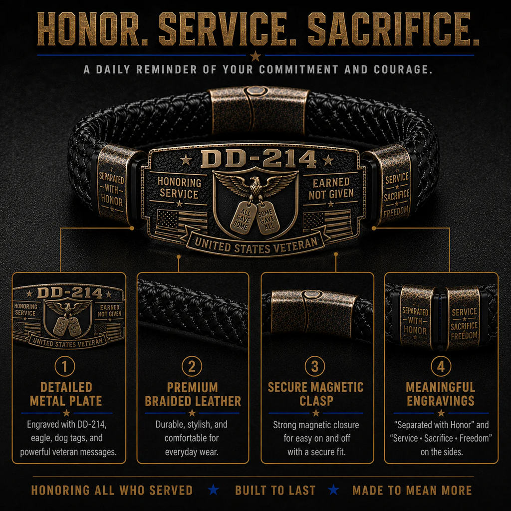 🎖️DD-214 Veteran Honor Bracelet - Handmade By VETERAN